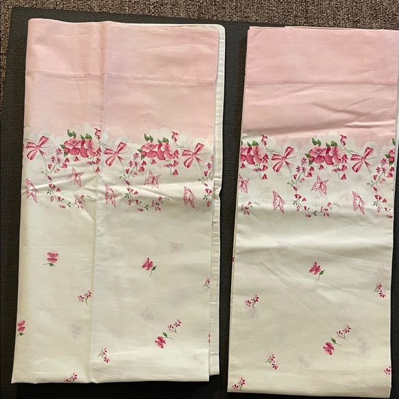 Other - Vintage shabby chic style pink pillowcases